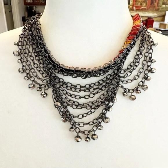 SIMPLY VERA WANG Necklace Earrings & Bracelet 4 Piece Set Gun Metal Gray Tone - Picture 10 of 15